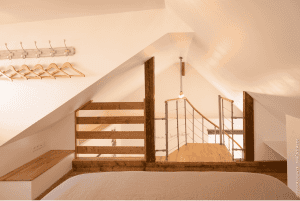 Les Cigognes de Rosheim - Gîte la Cigogne Verte - Vue du lit en mezzanine