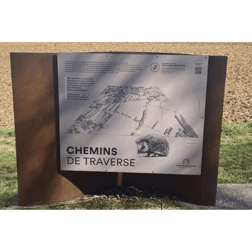 Photo d'un panneau d'explication de la voie verte